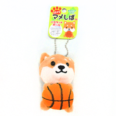 ぬいぐるみﾎﾞｰﾙﾁｪｰﾝ　マメしば　バスケ
