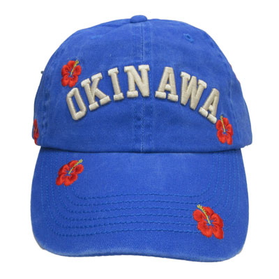 刺繍ハイビスカスCAP 青 (COK006-B)