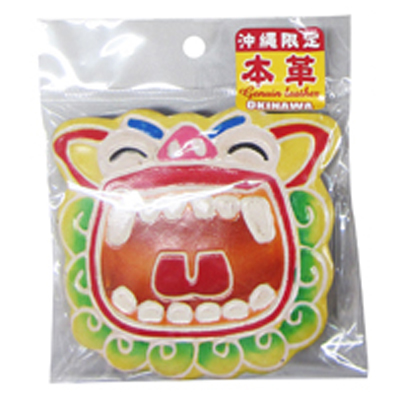 レザーコインパース シーサー　黄 (319-418)