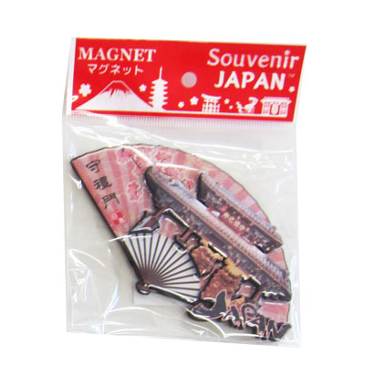 木製マグネット　沖縄(扇子)